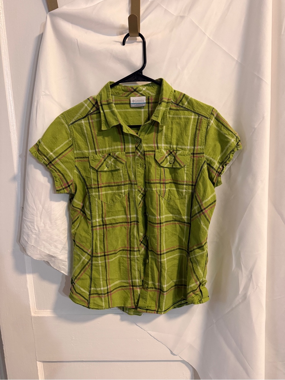 Columbia Green Plaid Button-Up Shirt